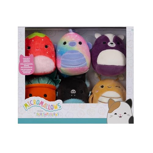 Squishmallows Original Micromallows Plush 6-Pack (Altman, Connie, Gideon, Safiyah, Elin, Agnolo)