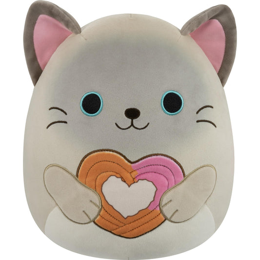 Squishmallows Original 12in Felton The Siamese Cat Holding Heart Churro – Official Jazwares Valentine’s Day Plush (Medium-Sized)