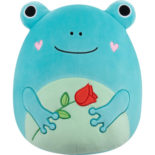 Squishmallows Original 12in Ludwig The Teal Frog Holding Rose – Official Jazwares Valentine’s Day Plush (Medium-Sized)