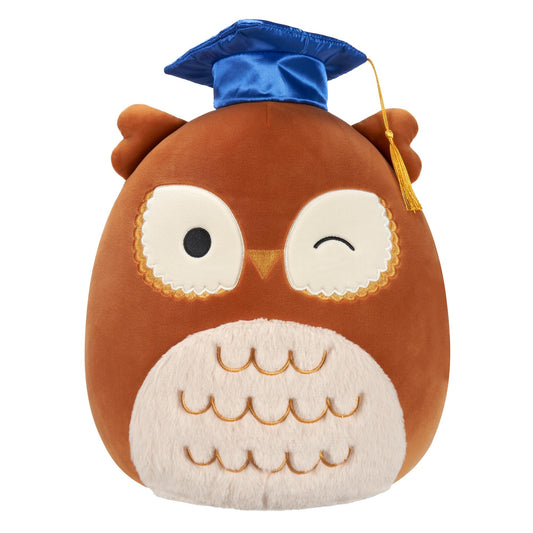 Squishmallows Original 12-Inch Arella Brown Owl with Graduation Cap - Official Jazwares Plush